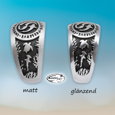Ring 'Shark Yin Yang Ocean' GLÄNZEND - MATT 2