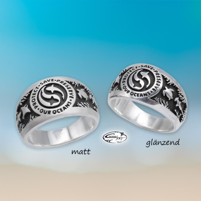 Ring Shark Yin Yang Ocean GLÄNZEND - MATT 1
