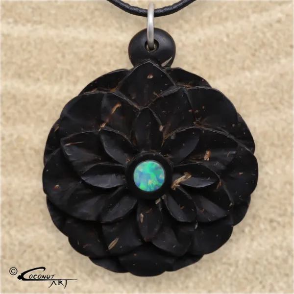Kokosanhänger 'Lotus-Opal'