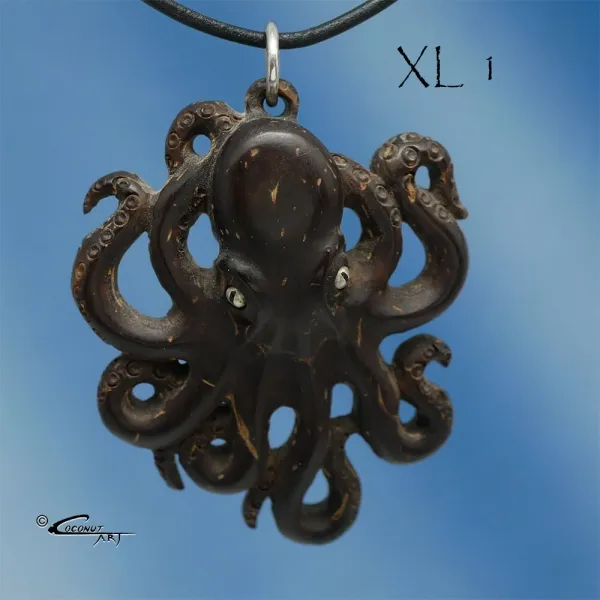 Kokosanhänger Octopus Silver-Eye