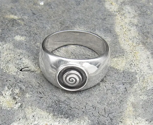 Ring Lebar Silber-Spirale